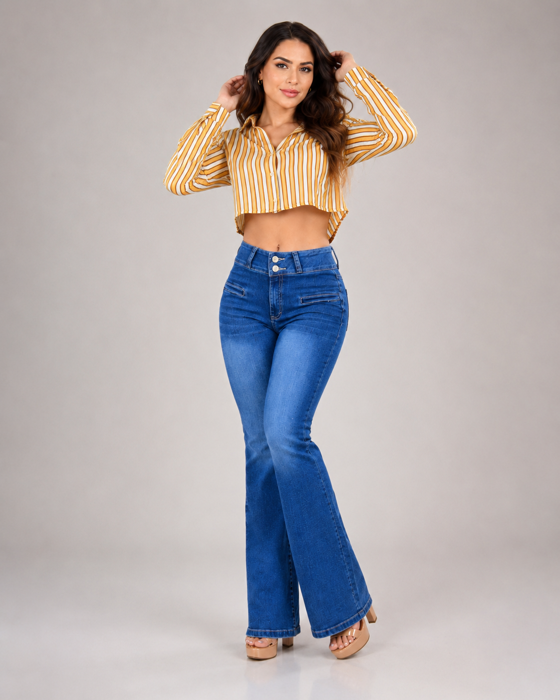 Pantalon De Mezclilla Acampanado 562