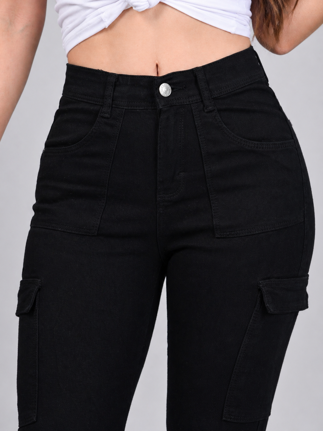 PANTALON DE MEZCLILLA ACAMPANADO CARGO 569