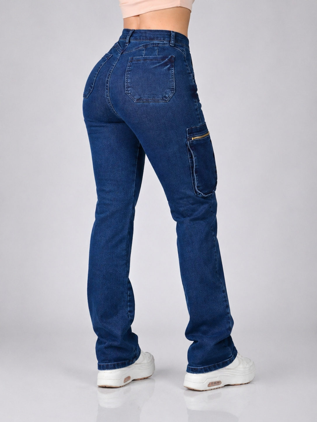 PANTALON DE MEZCLILLA CORTE BAGGY CARGO 583