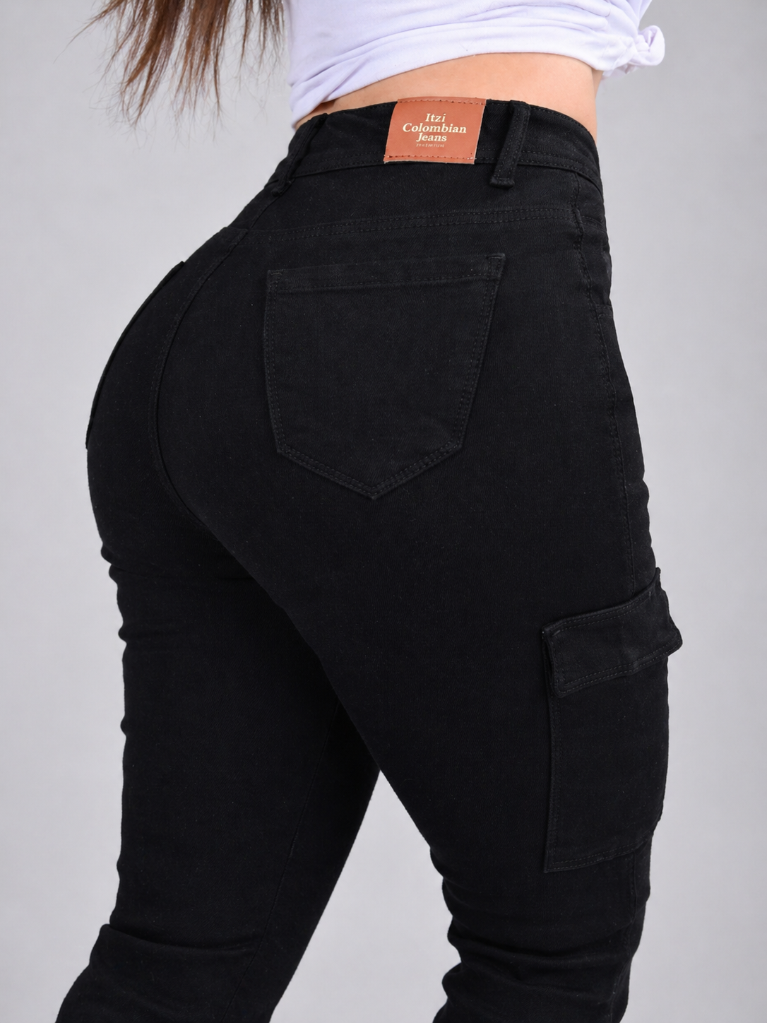 PANTALON DE MEZCLILLA ACAMPANADO CARGO 569