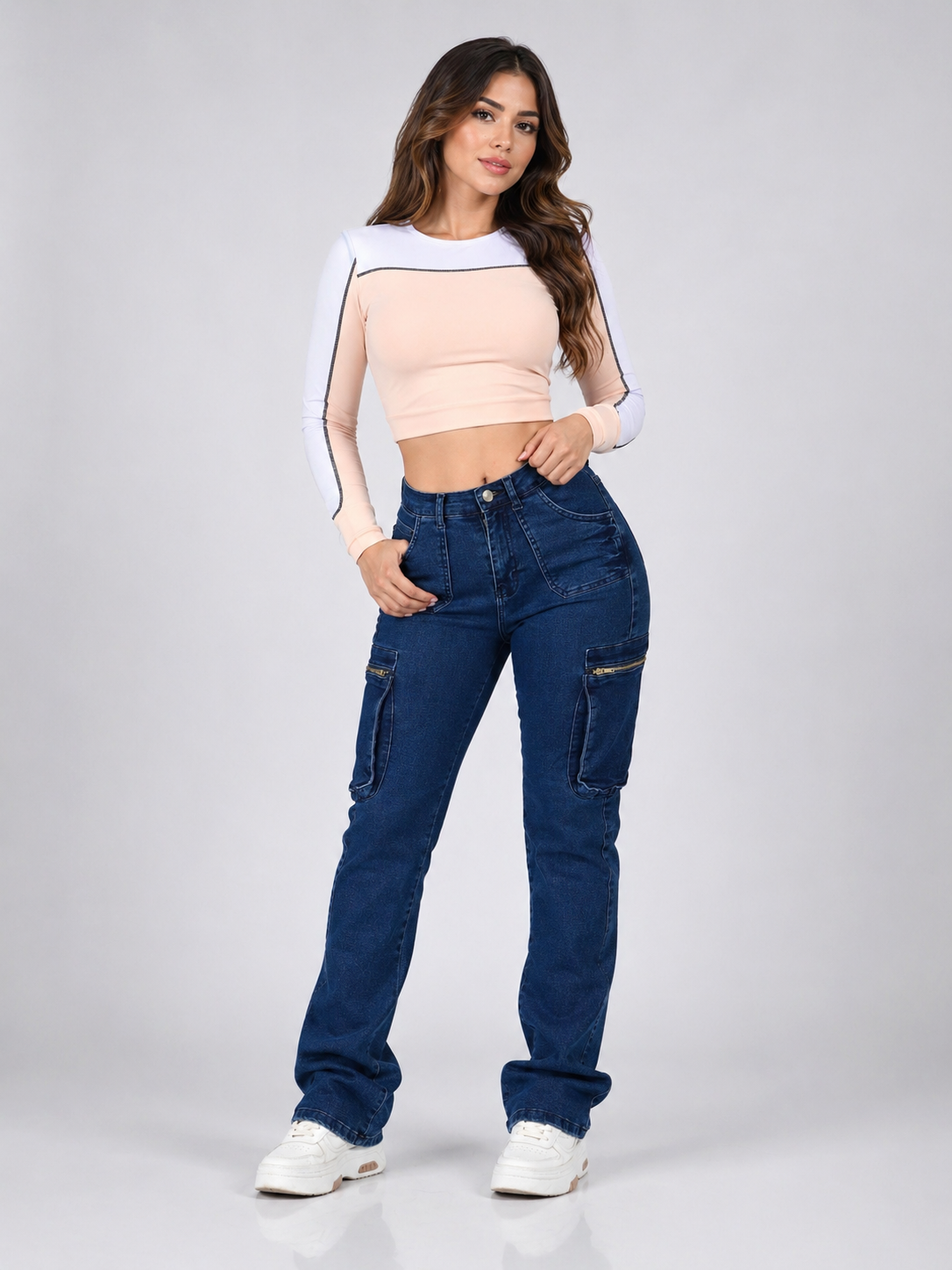 PANTALON DE MEZCLILLA CORTE BAGGY CARGO 583