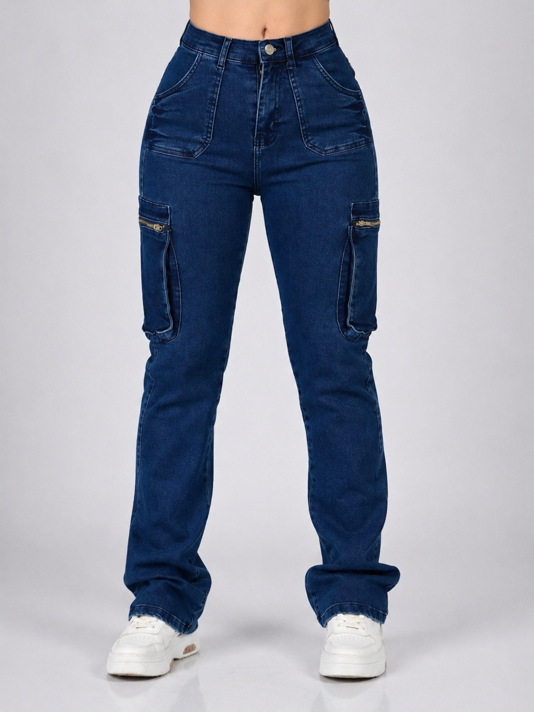 PANTALON DE MEZCLILLA CORTE BAGGY CARGO 583