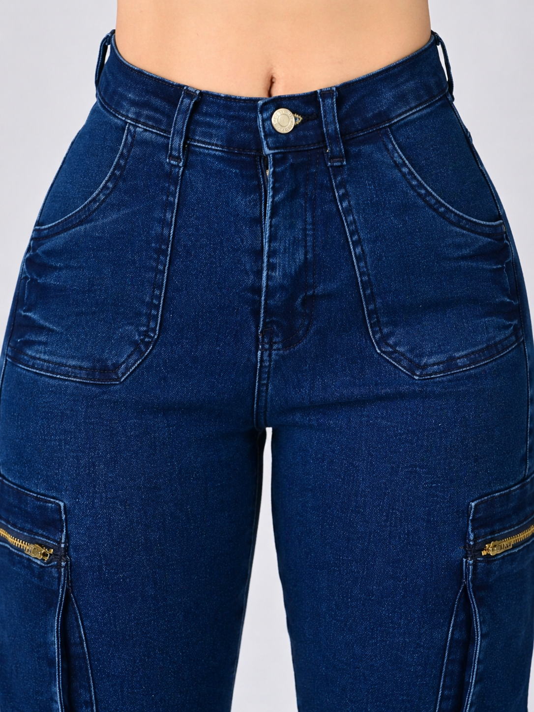 PANTALON DE MEZCLILLA CORTE BAGGY CARGO 583