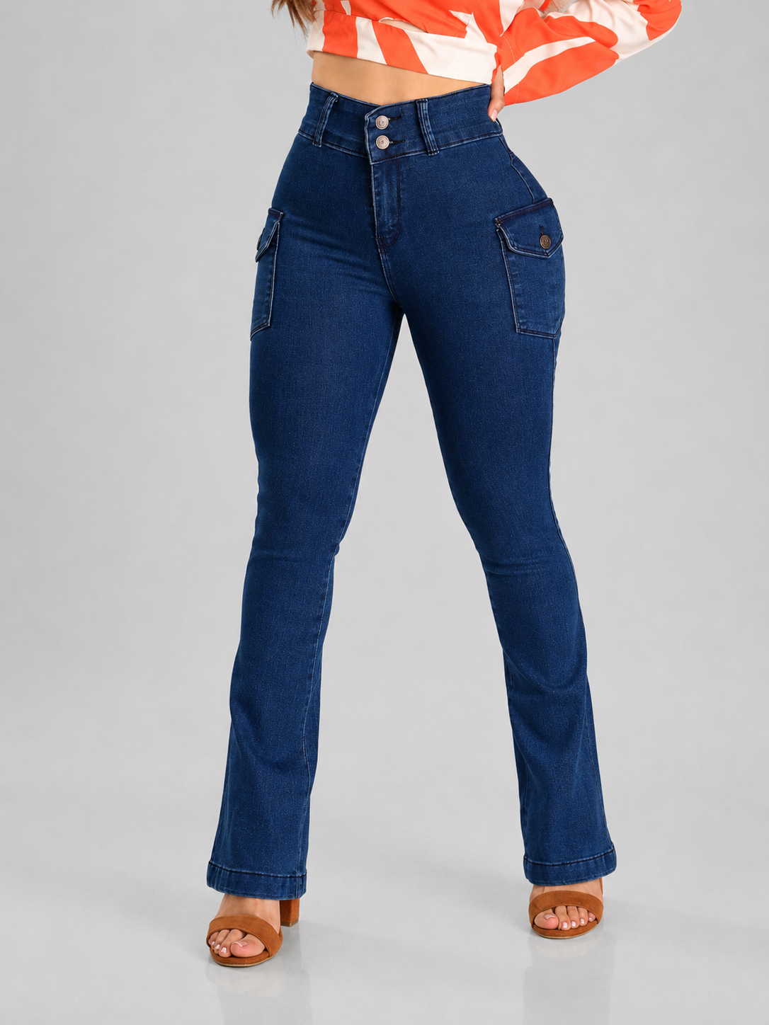 PANTALÓN ACAMPANADO COLOMBIANO CON STRETCH ITZI 509