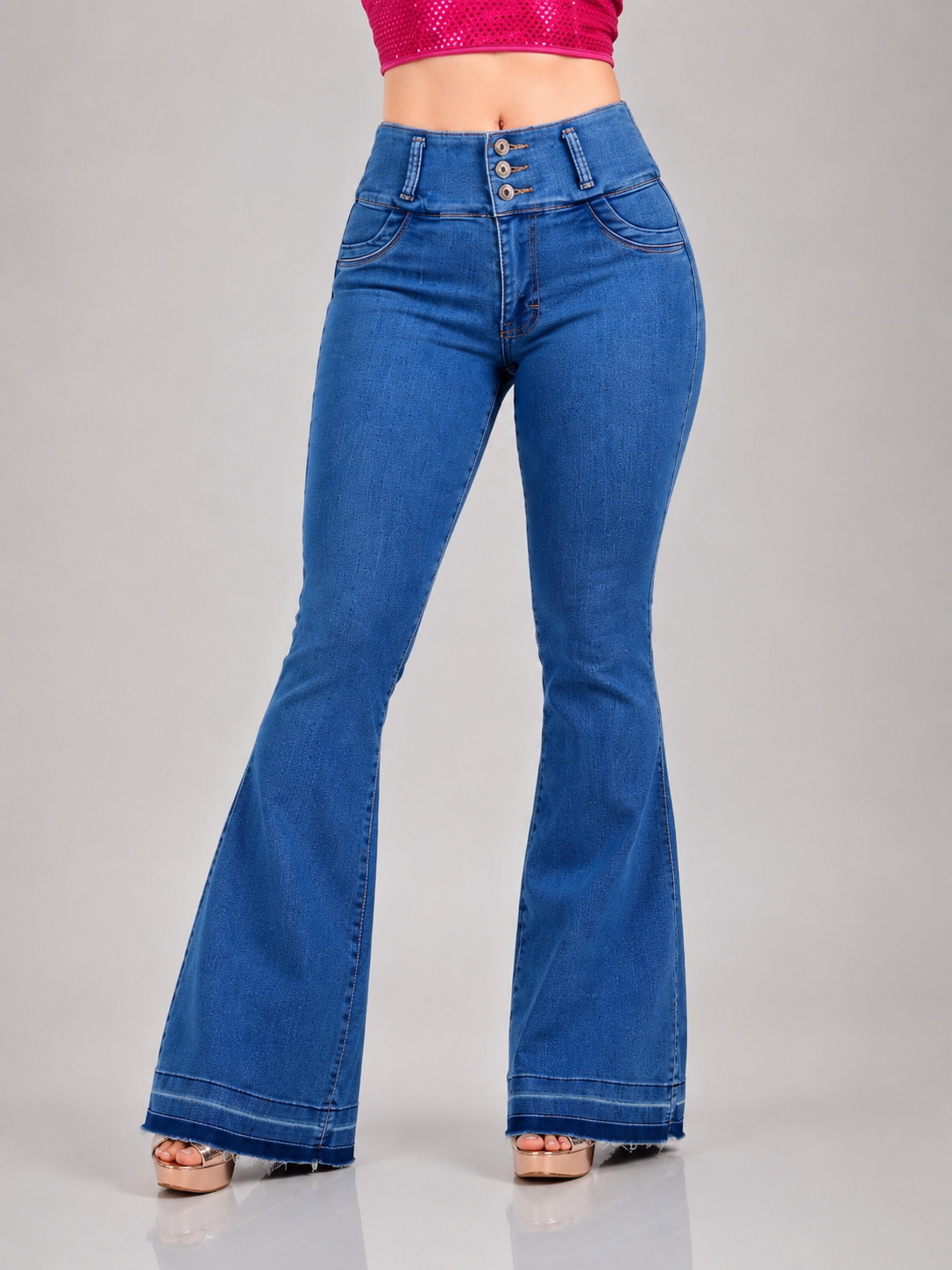 PANTALON DE MEZCLILLA ACAMPANADO MOD. 594